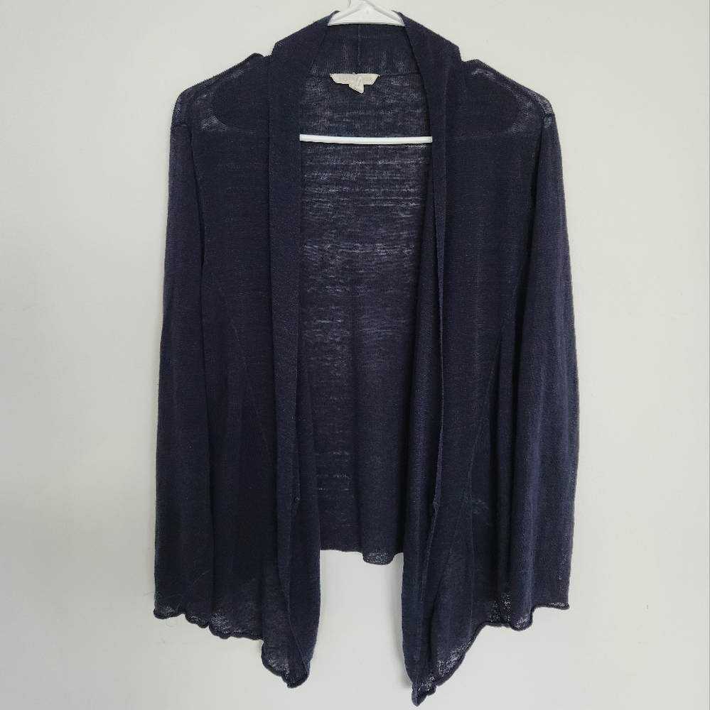 Lightweight Navy Open-Front Women's Cardigan Sweater